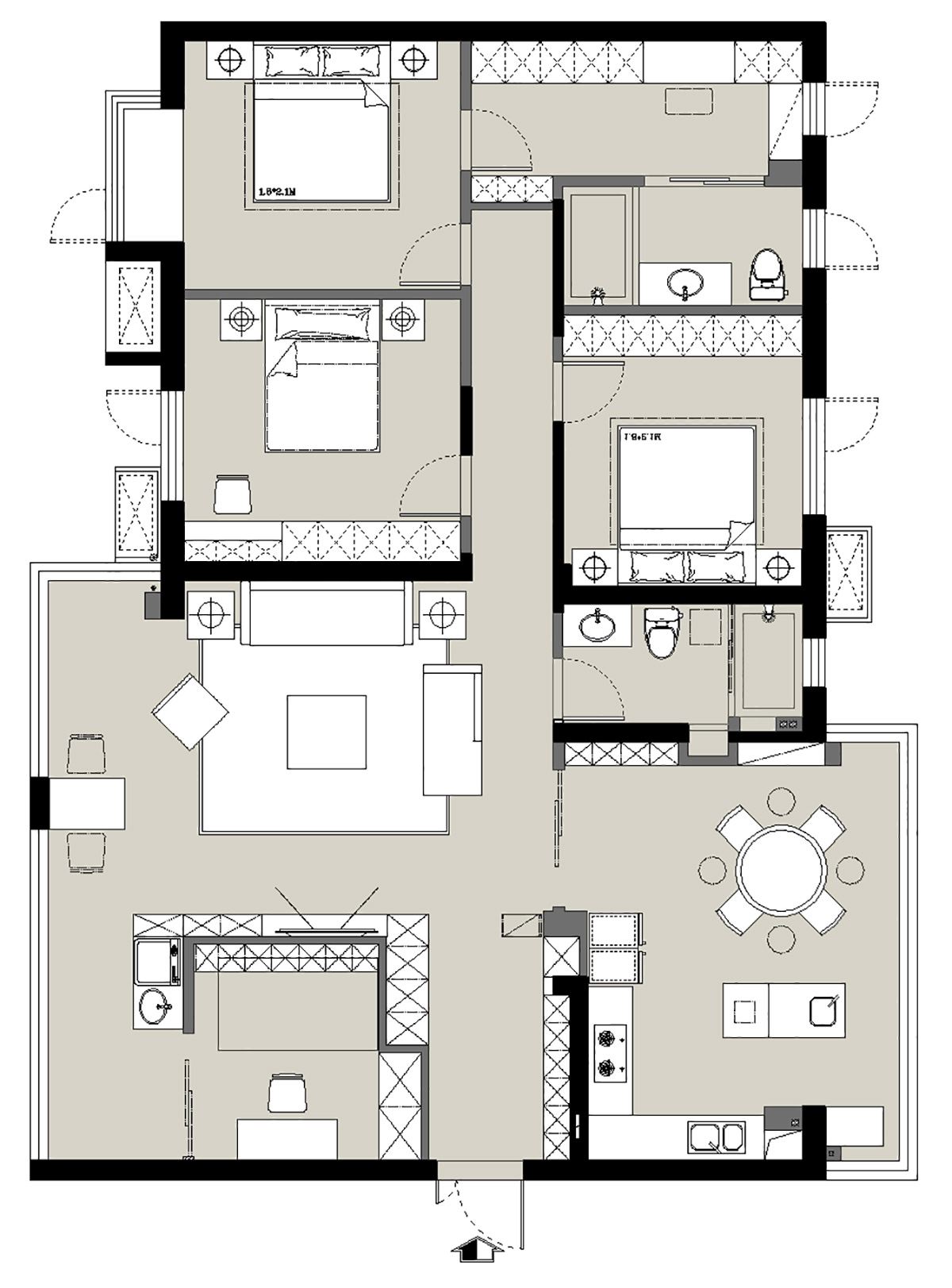 腾博会游戏注册网站 中建江湾壹号180㎡雅致现代三公牌游戏玩法 装修案例效果图-15