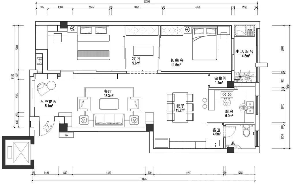 腾博会官方彩票 融创公园大观125㎡极简诧寂幸运娱乐彩票官网app下载 装修案例效果图-1